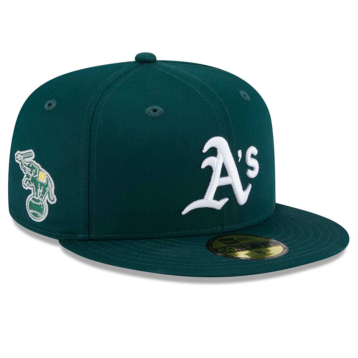 Image of New Era MLB Oakland Athletics Team Side Patch 59fifty Cap, Dark Green
