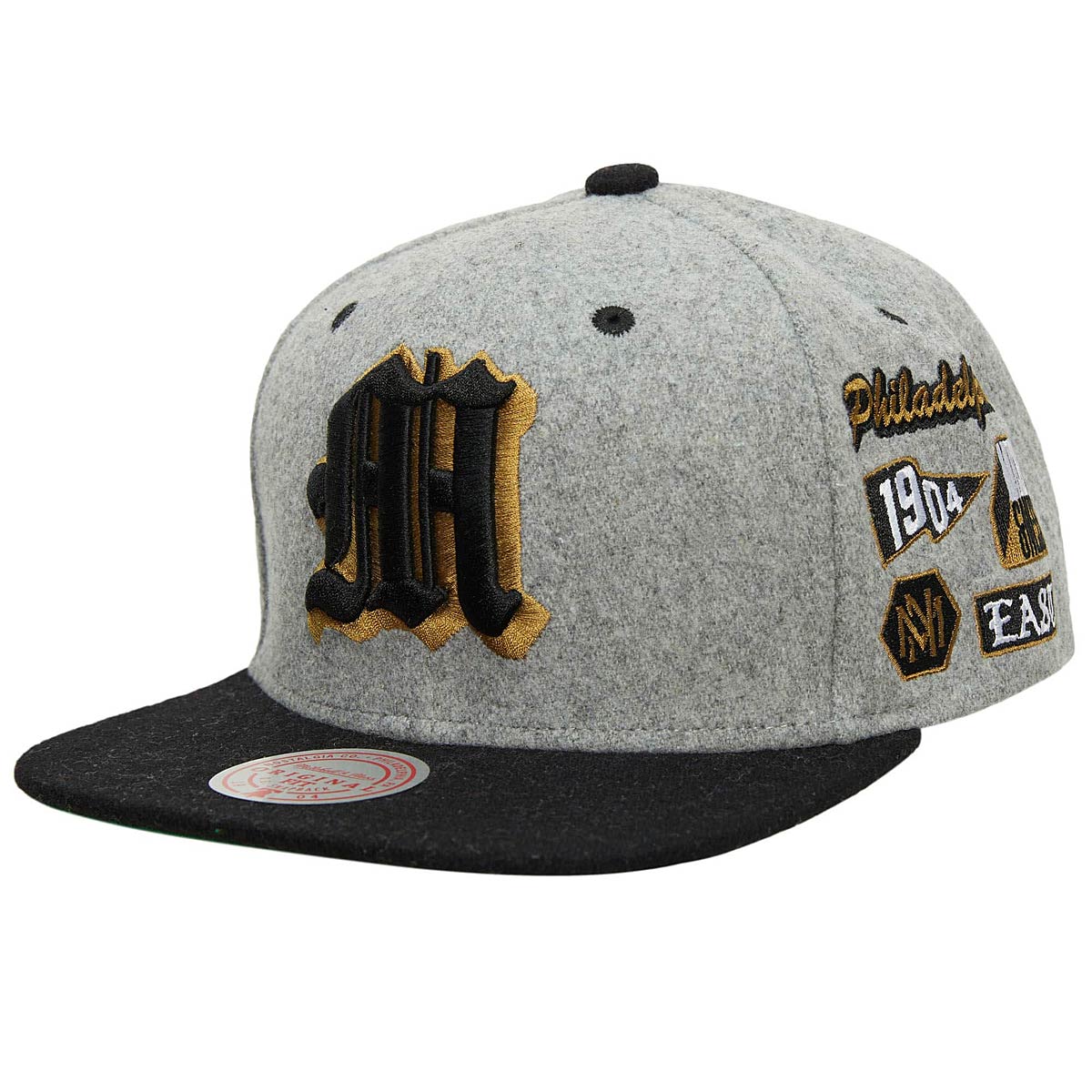 Mitchell And Ness Melton Patch Snapback Cap, Grey