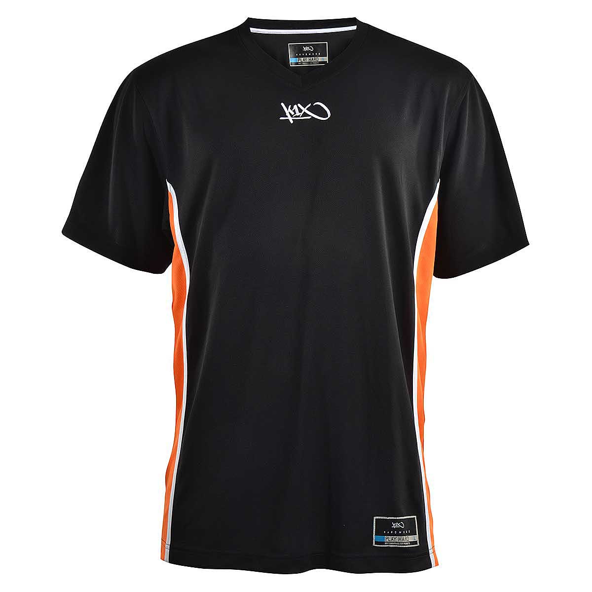 K1X K1X Hardwood League Uniform Shooting Shirt Mk2, Black/Orange/White