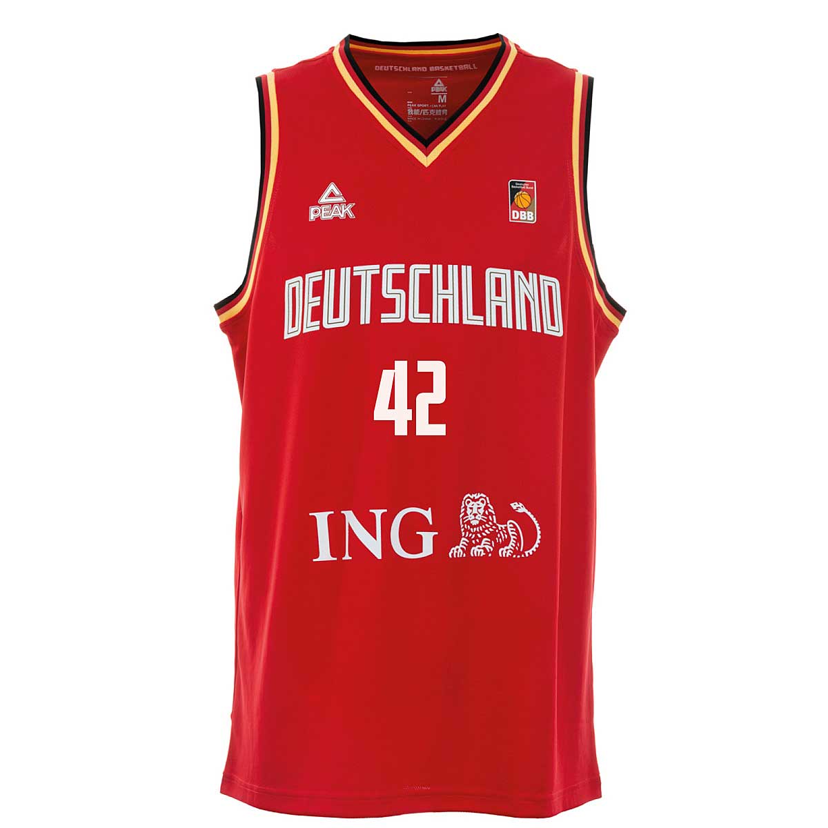 Image of Peak Fiba Deutschland Basketball Jersey Andreas Obst, Red
