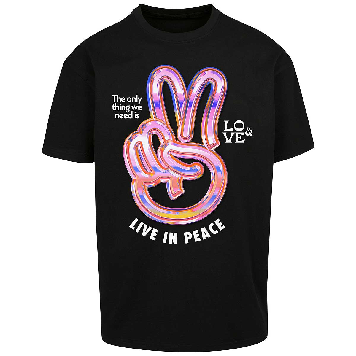 Mister Tee Live In Peace Oversize T-Shirt, Black