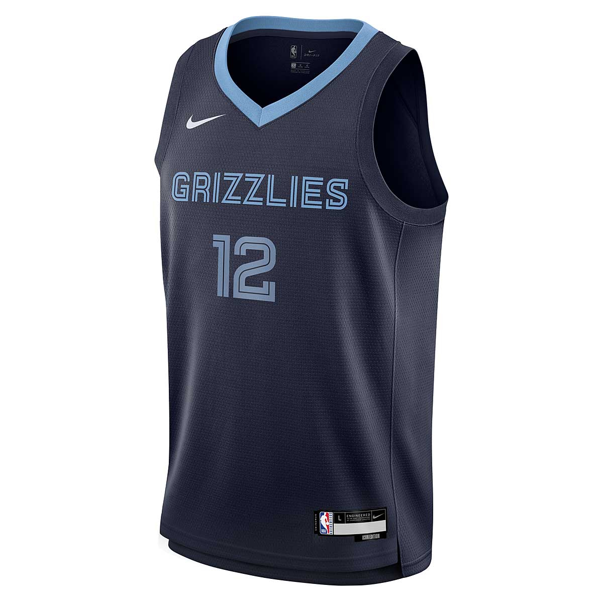 Image of Nike Kids NBA Icon Swingman Jersey Memphis Grizzlies Morant Ja, Dark Blue