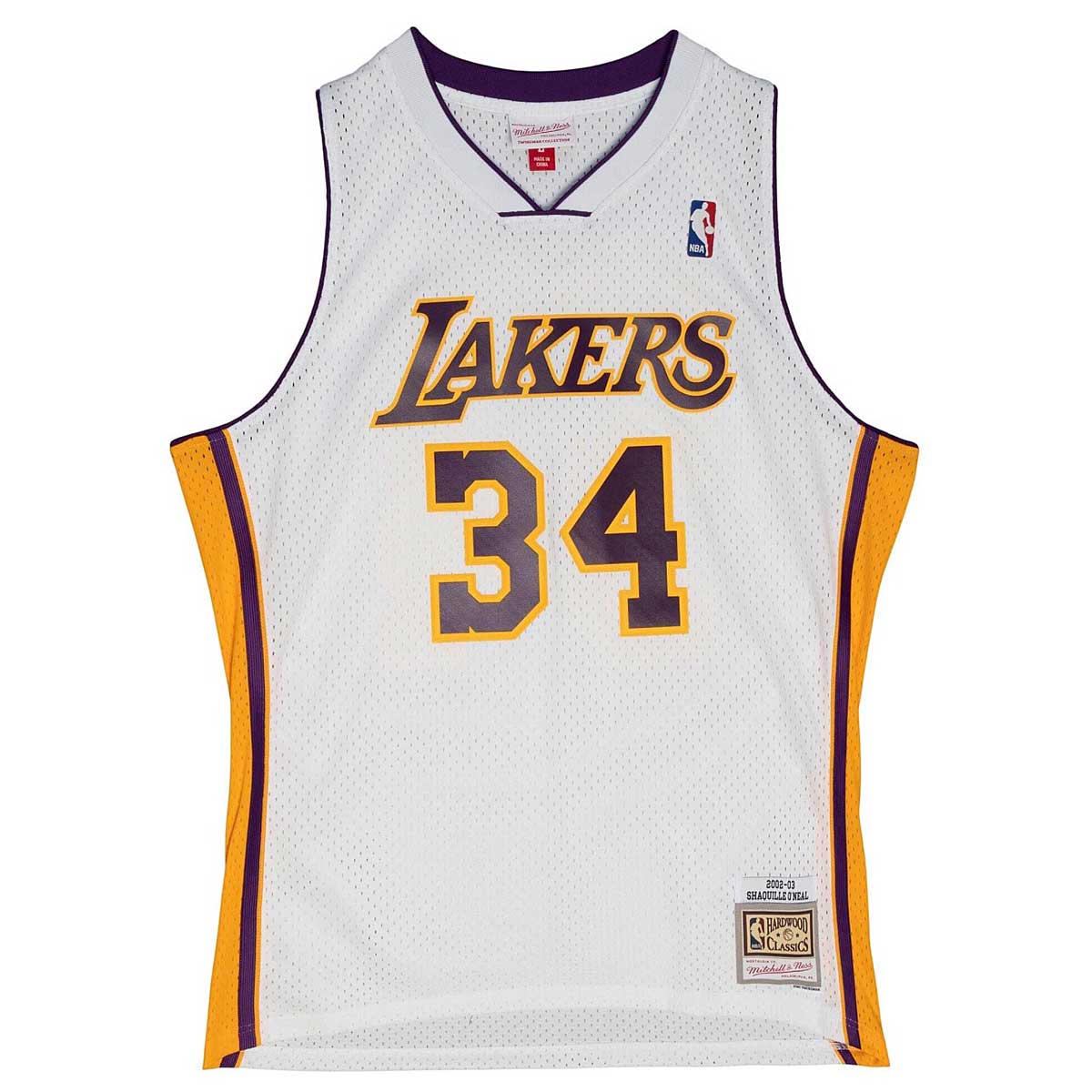 Mitchell And Ness Nba Los Angeles Lakers 2002 Shaquille O'neal Swingman Jersey, White