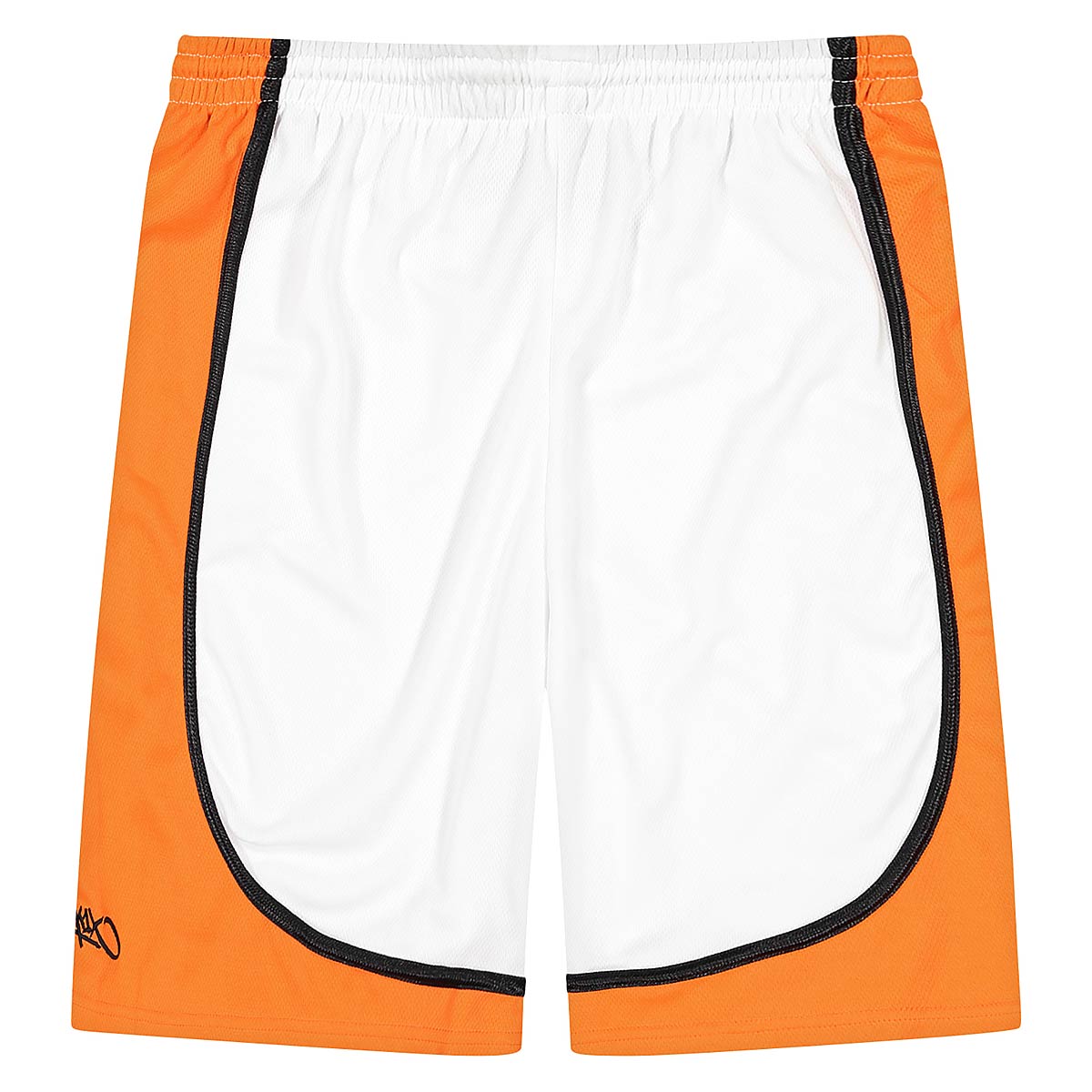 K1X Hardwood Euro League Uniform Shorts Mk2, White/Orange/Black