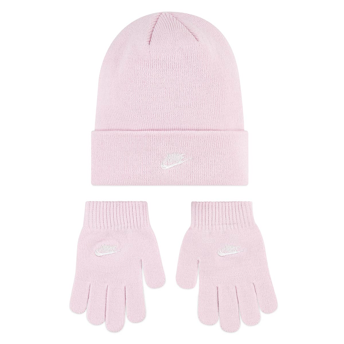 Nike Kids Girls Club Beanie & Glove Set, Pink Foam