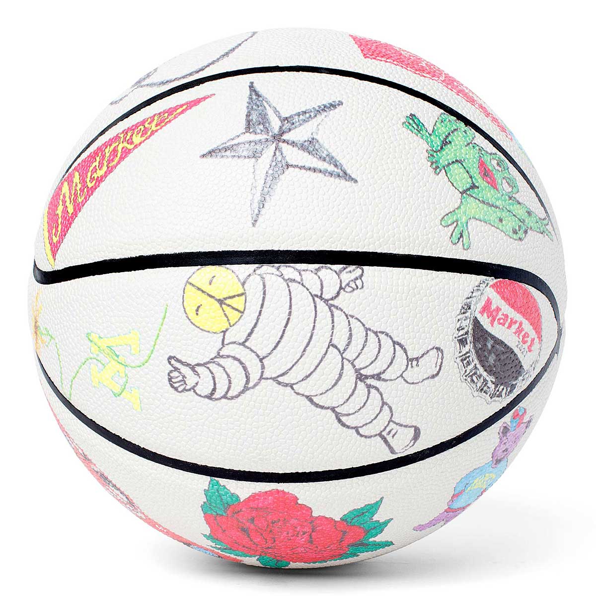 Image of Market Varsity Hand-drawn Basketball, Cream
