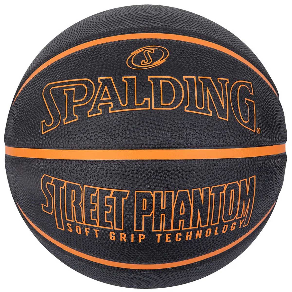 Image of Spalding Street Phantom Sgt Rubber Basketball, Black/orange