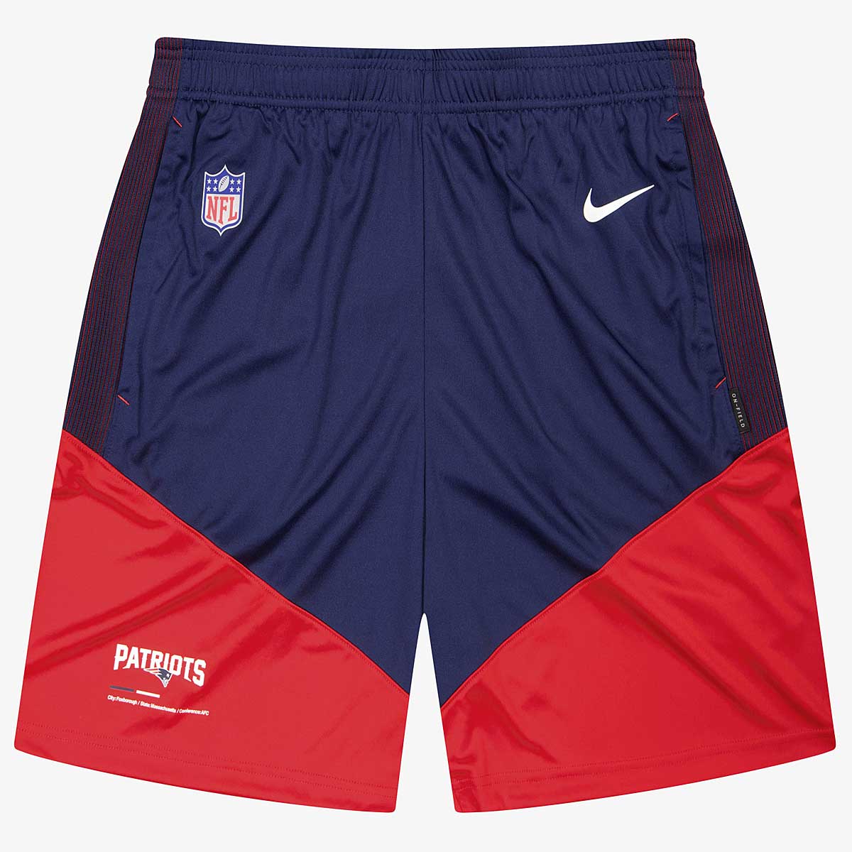 Nike Nfl New England Patriots Dri-Fit Knit Shorts, College Navy-University Red-College Navy New Engl