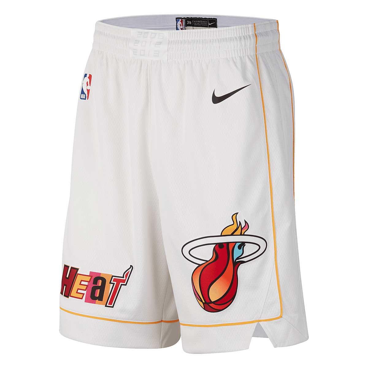 Nike NBA Miami Heat Dri-Fit City Edition Swingman Shorts, White/Black