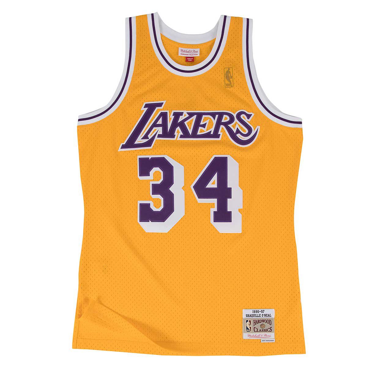 Mitchell And Ness Nba La Lakers 1996-97 Swingman Jersey Shaquille O'neal, Gold/Gold Lakers