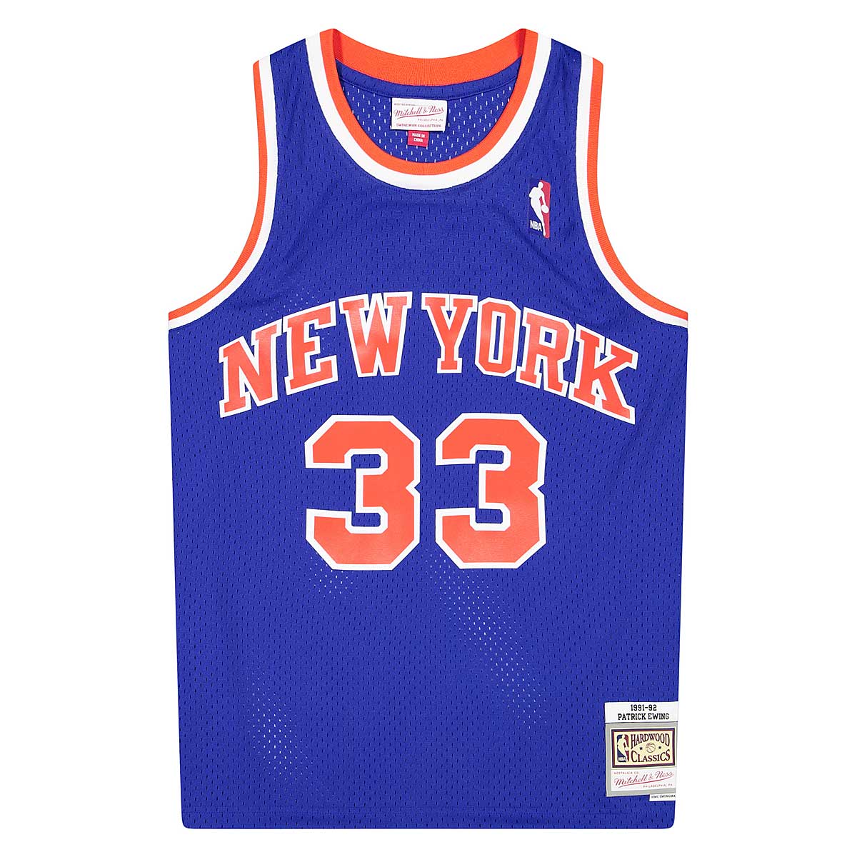 Retro Patrick Ewing #33 New York Knicks Swingman Basketball Trikot Stitched Blau 