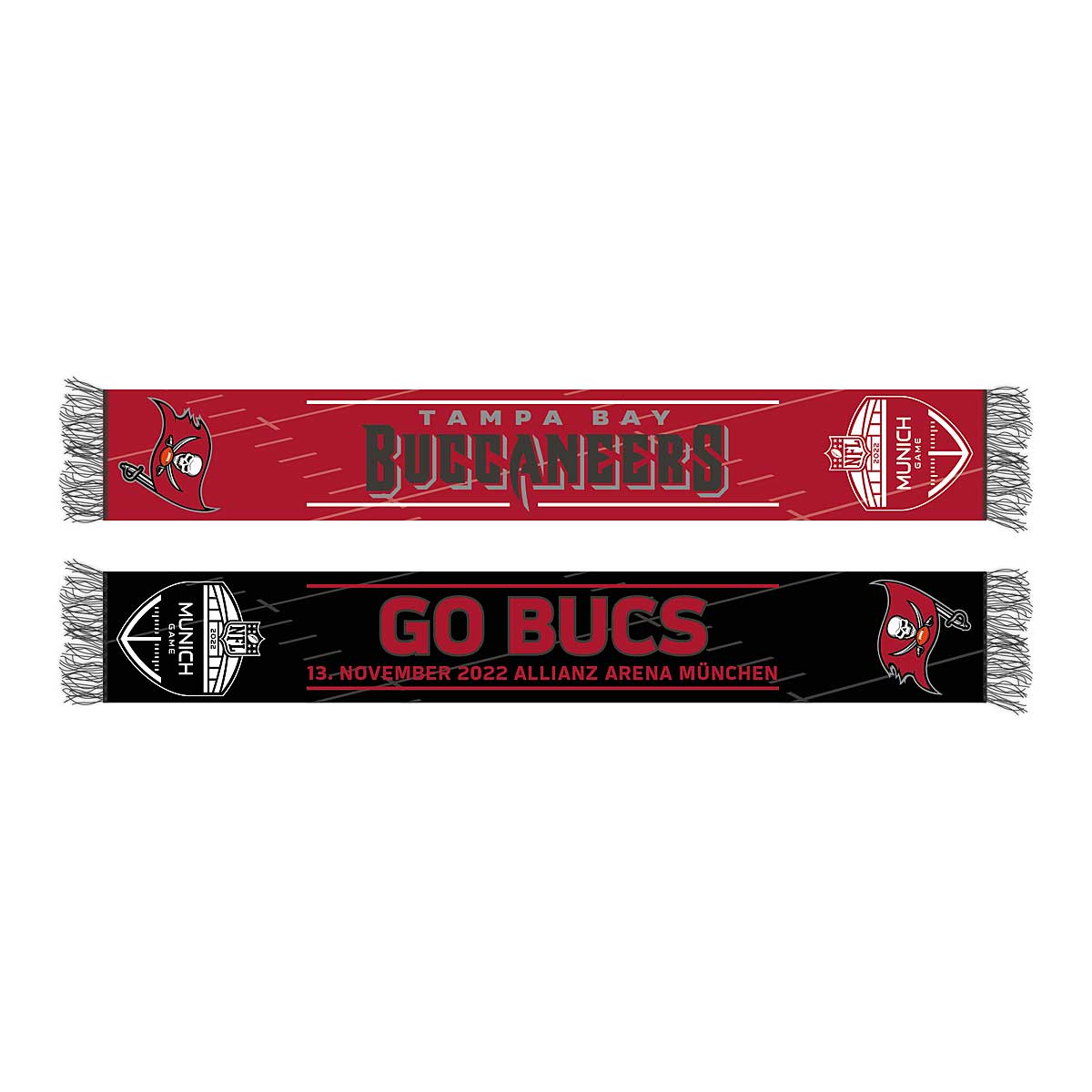 Great Branding Fan Scarf (Jaquard Knitted), Red/Black