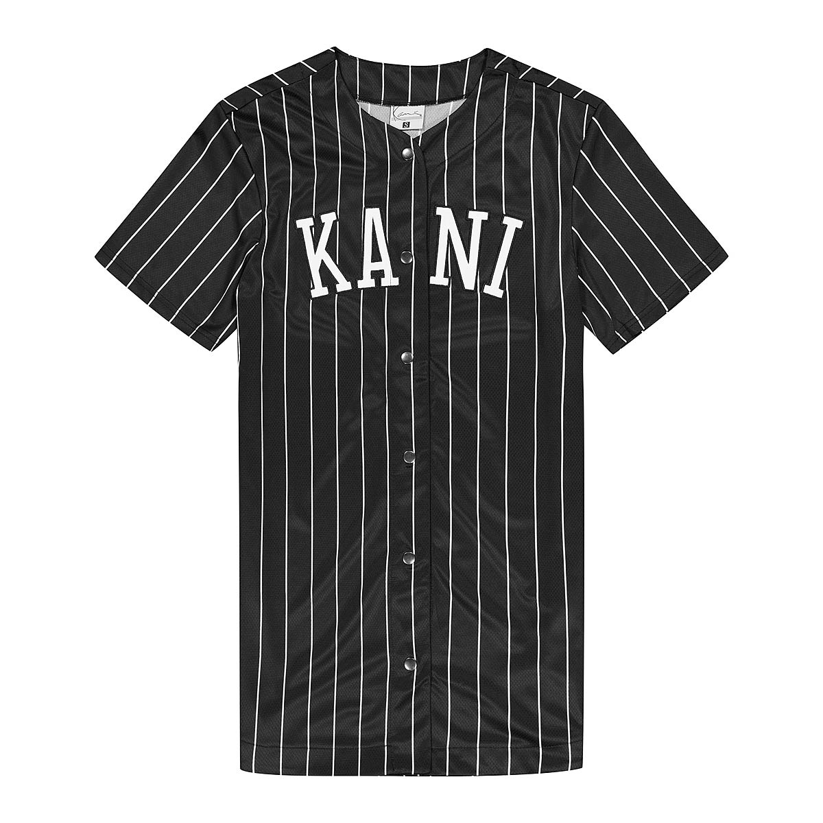 Karl Kani College Pinstripe Baseball Dress, Black/White