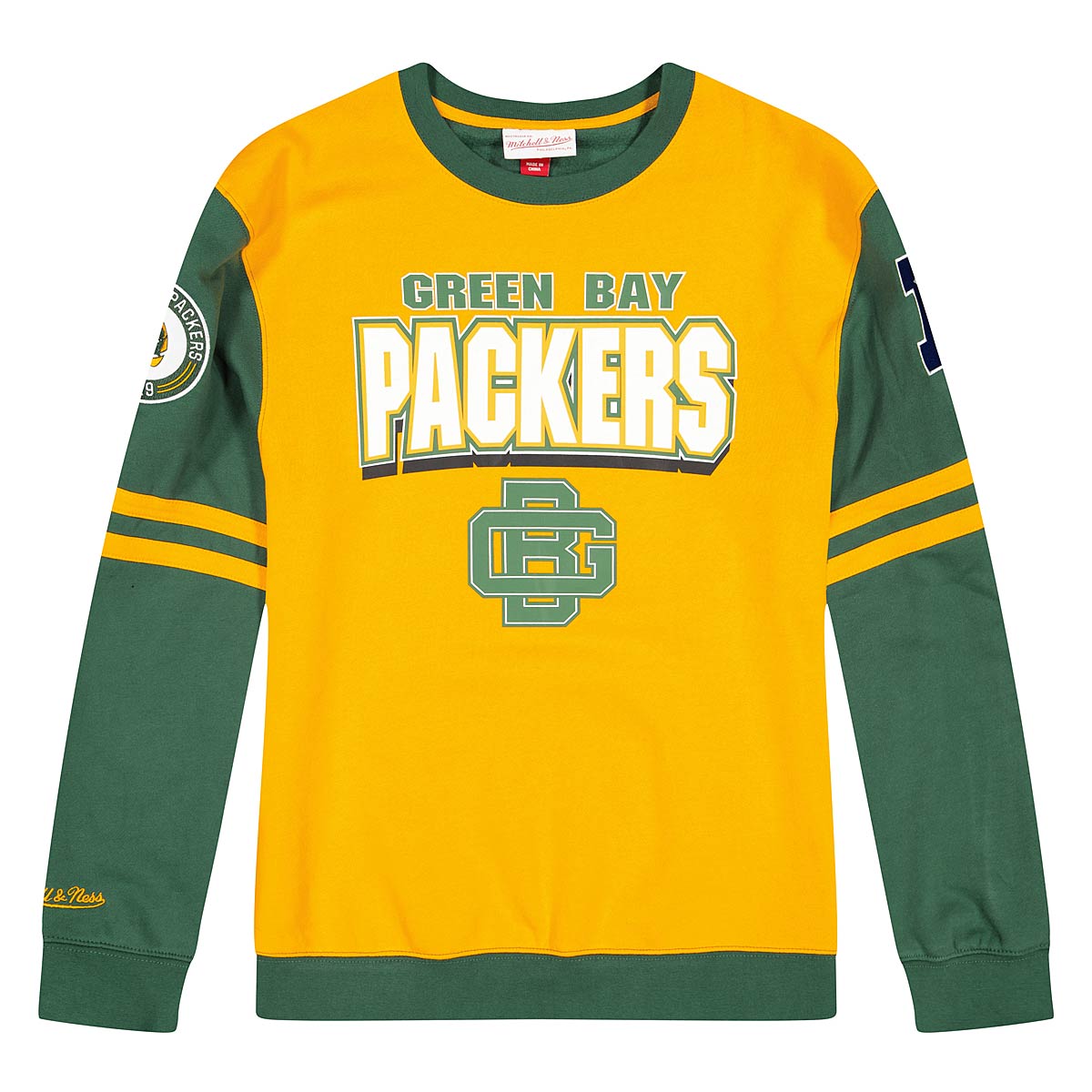 Mitchell And Ness M&N Nfl Green Bay Packers All Over Crewneck 2.0, Light Gold