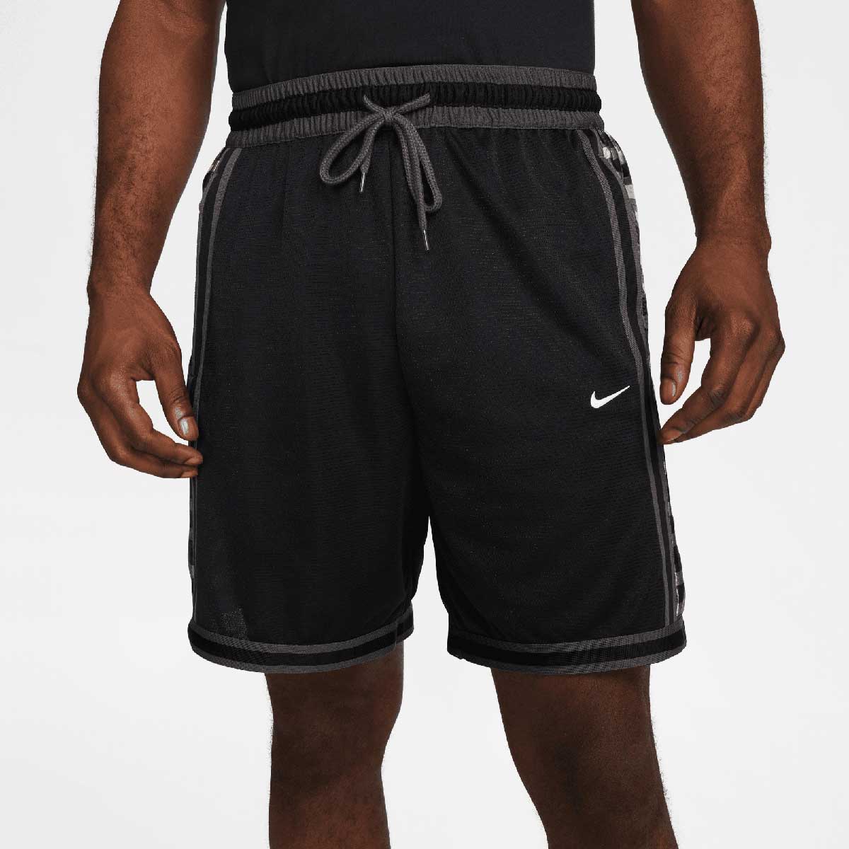 Image of Nike M Nbb Dri-Fit Dna 8 Inch Shorts, Black/Medium Ash/Summit White, Male, Basketball Shorts, DQ6100-010