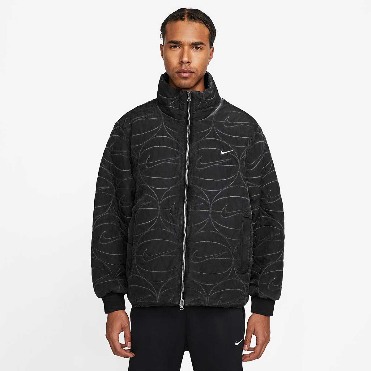 Image of Nike Full-zip Basketball Woven Jacket, Black/white