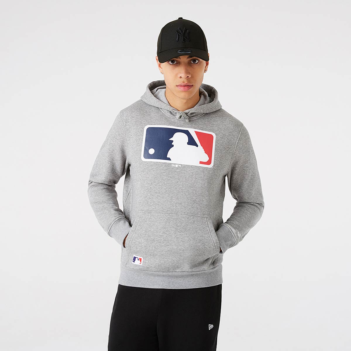 Image of New Era MLB Logo Hoody, Grey
