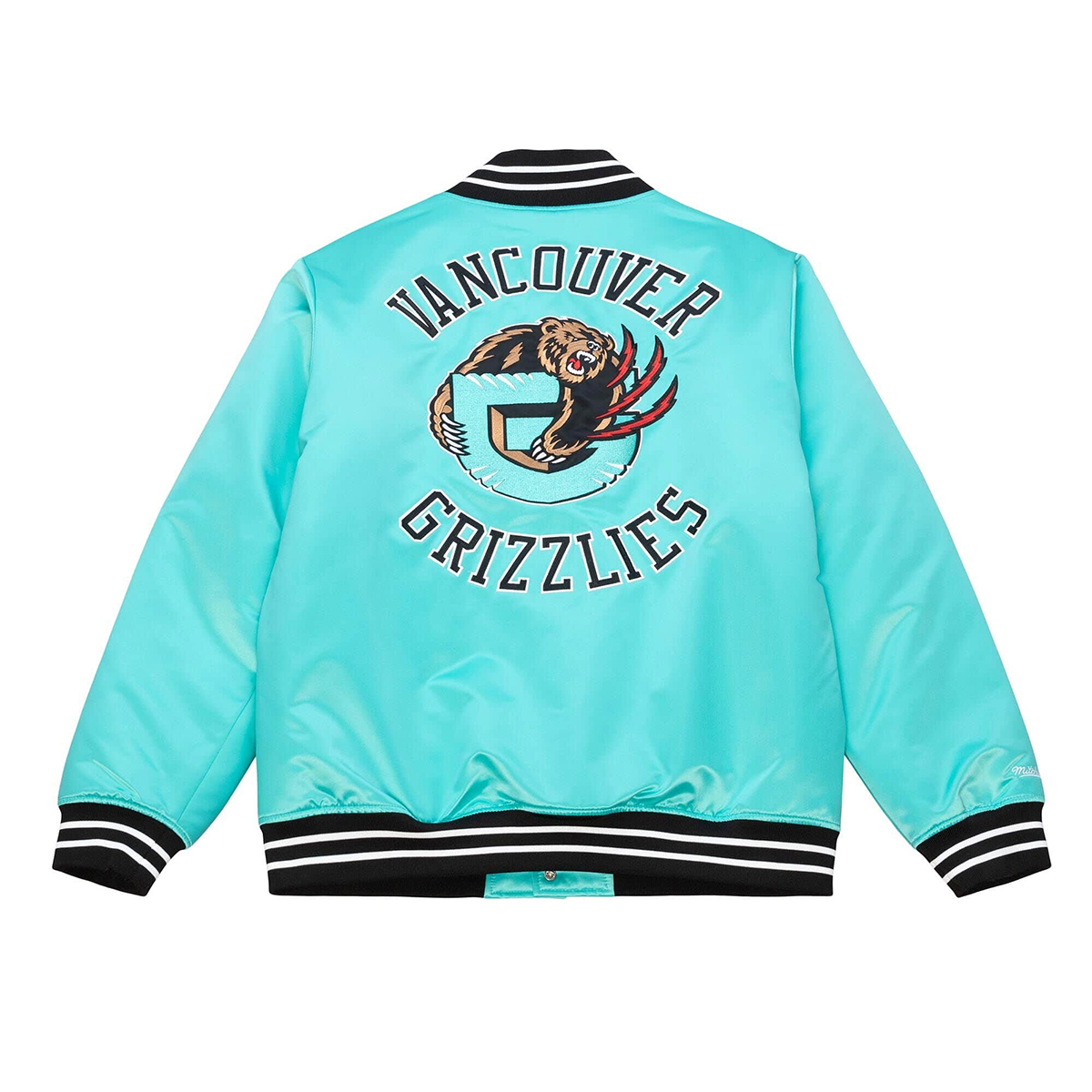 Mitchell And Ness Nba Vancouver Grizzlies Heavyweight Satin Jacket, Grizzlies Teal
