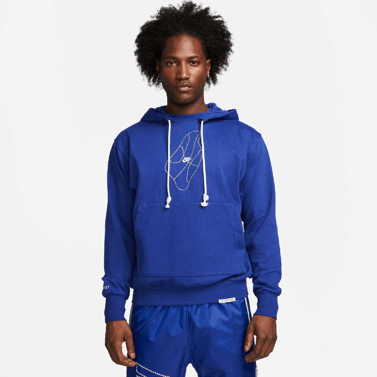 Image of Nike M Nbb Dri-fit Standard Issue Chain Hoody, Deep Royal Blue/summit White