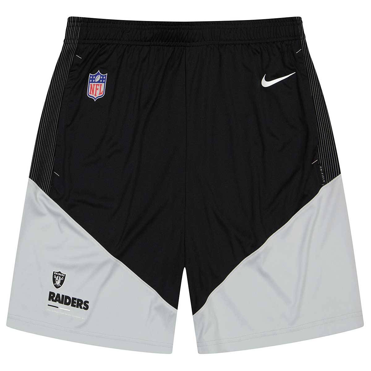 Nike Nfl Las Vegas Raiders Dri-Fit Knit Shorts, Black -Field Silver-Black Las Vegas Raiders