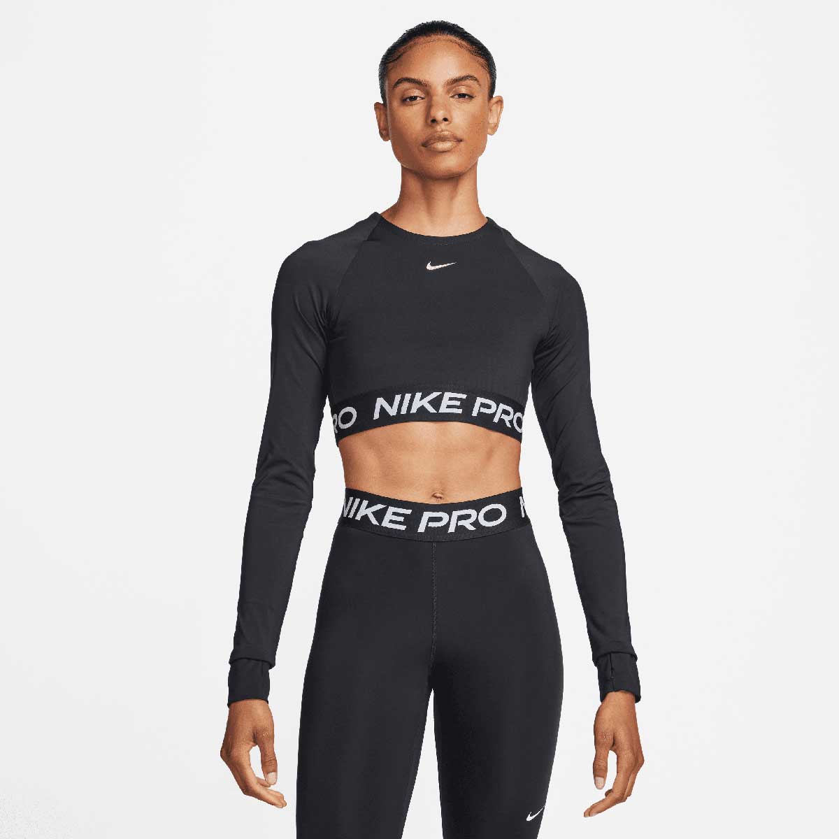 Image of Nike Pro Fri-fit 365 Crop Longsleeve, Black/(white)