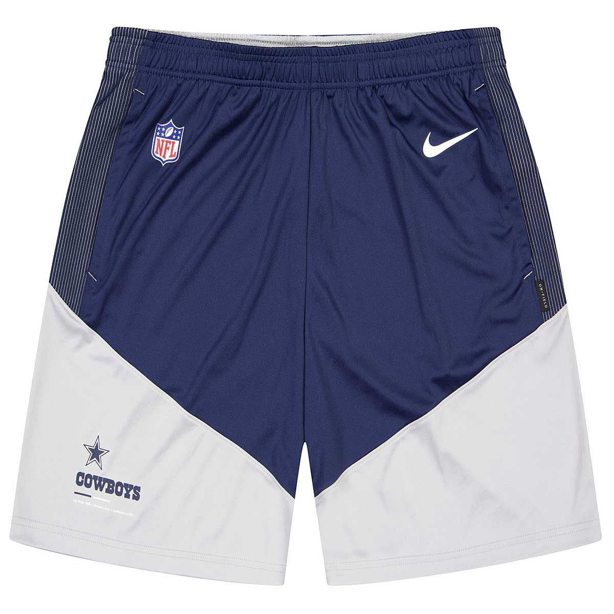 Nike Nfl Dallas Cowboys Dri-Fit Knit Shorts, College Navy-Wolf Grey-College Navy Dallas Cowboys