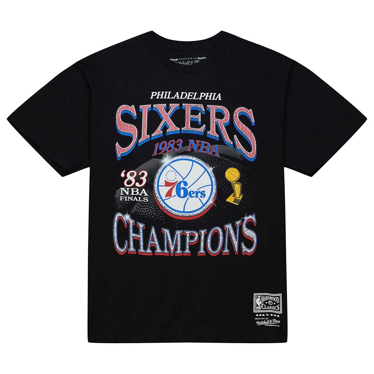 Mitchell And Ness NBA Philadelphia 76ers Champions Era T-shirt, Schwarz L