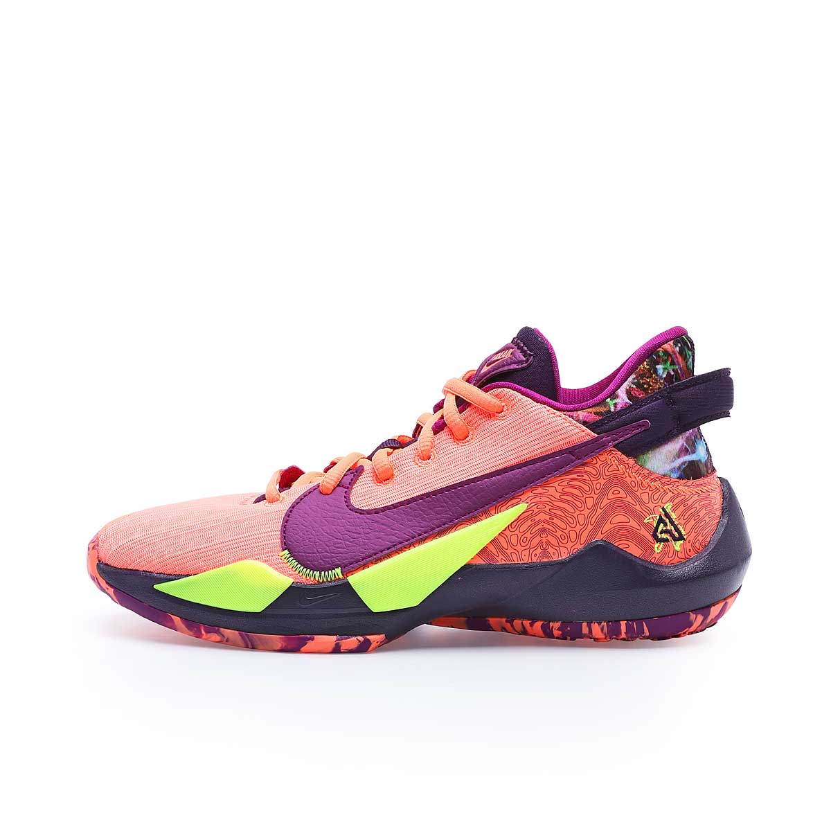 Nike Freak 2 Se(Gs ) Bright go Red Plum Volt Grand Purple Shoes grade school CZ4177 800