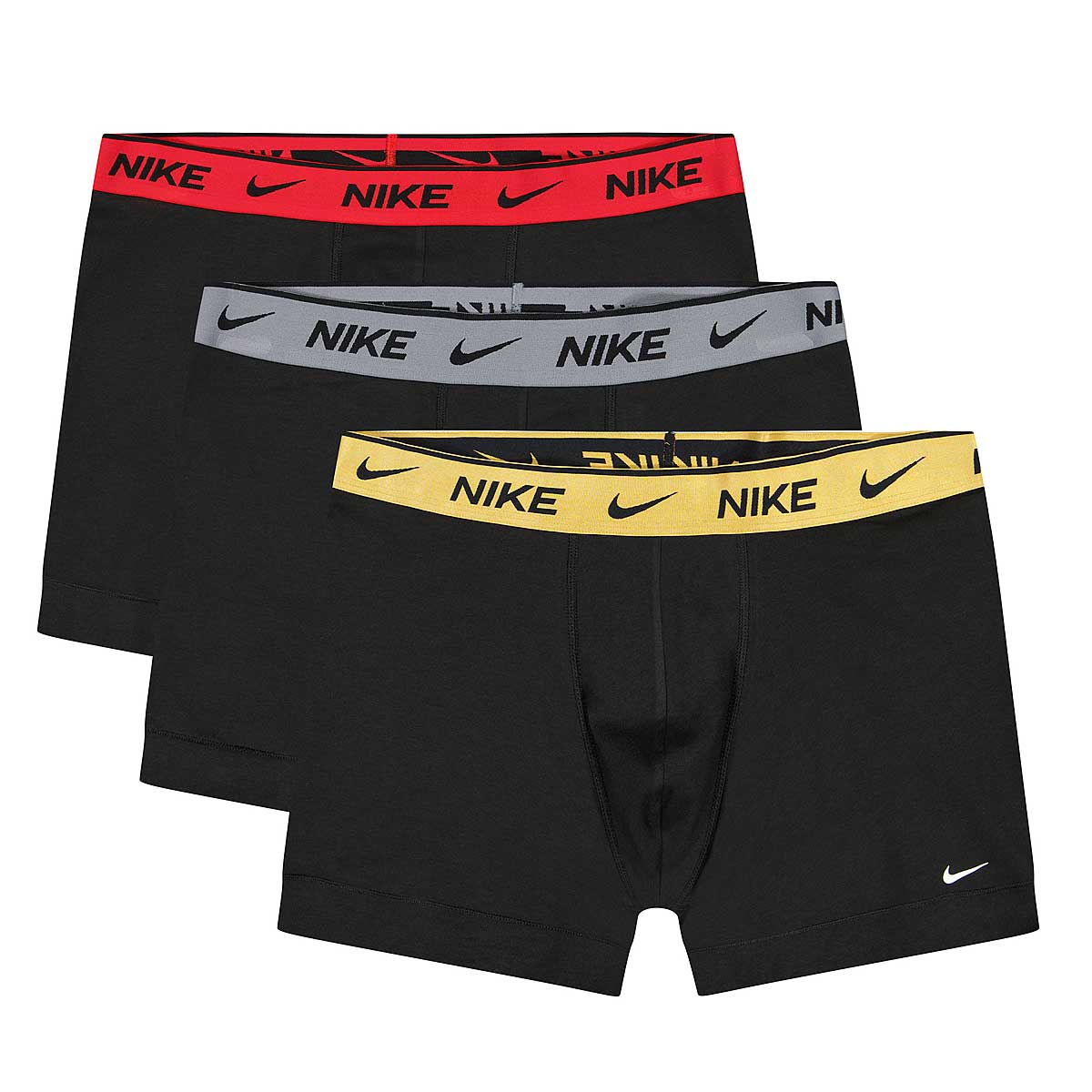 Nike Eday Cotton Stretch Boxer Briefs, Blk/Gold Wb/Silver Wb/Rose Gold Wb