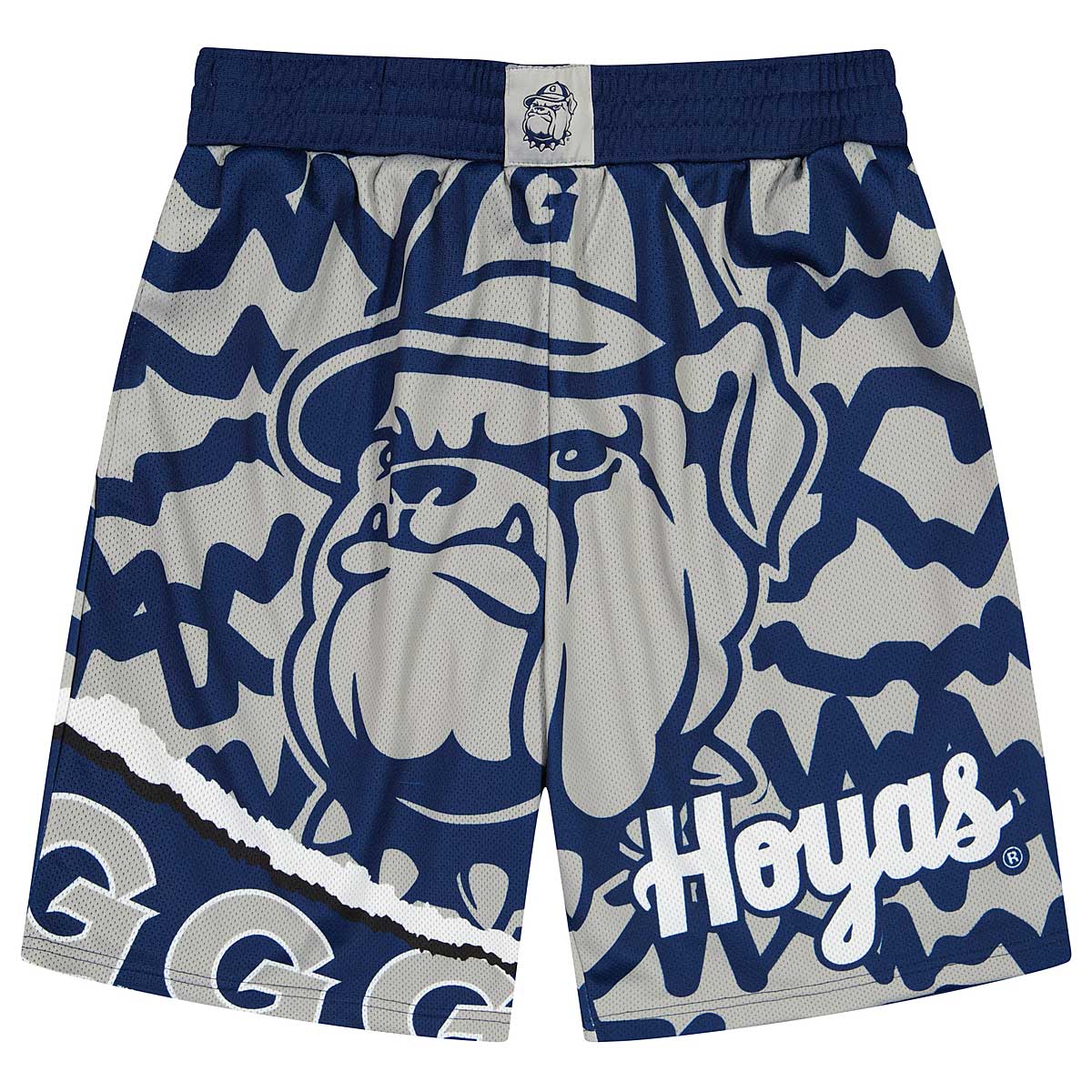 Mitchell And Ness Ncaa Jumbotron 2.0 Sublimated Short Georgetown University, Navy/Grey