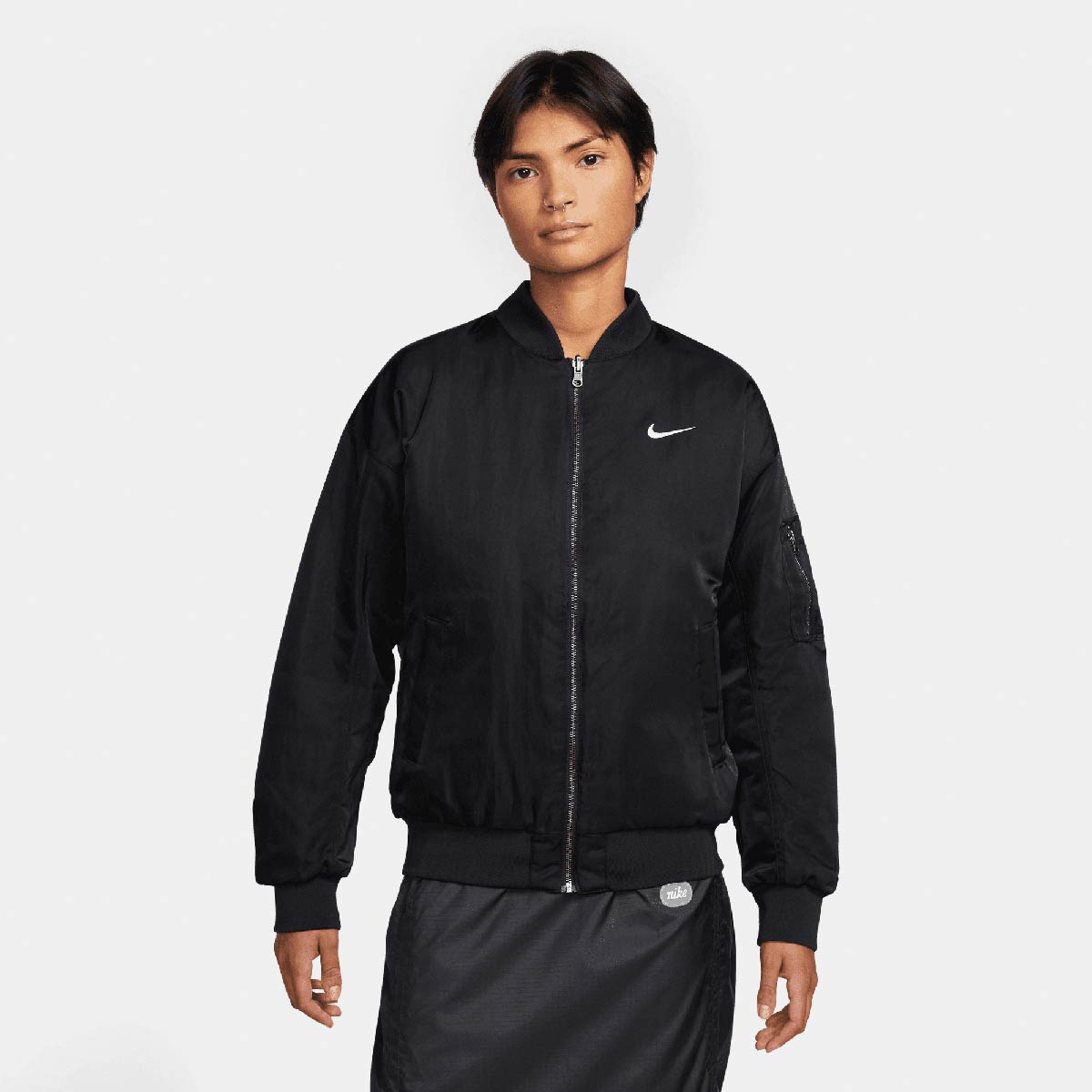 Nike Nsw Nike Varsity Bomber Jacket Womens, Black/Black/White