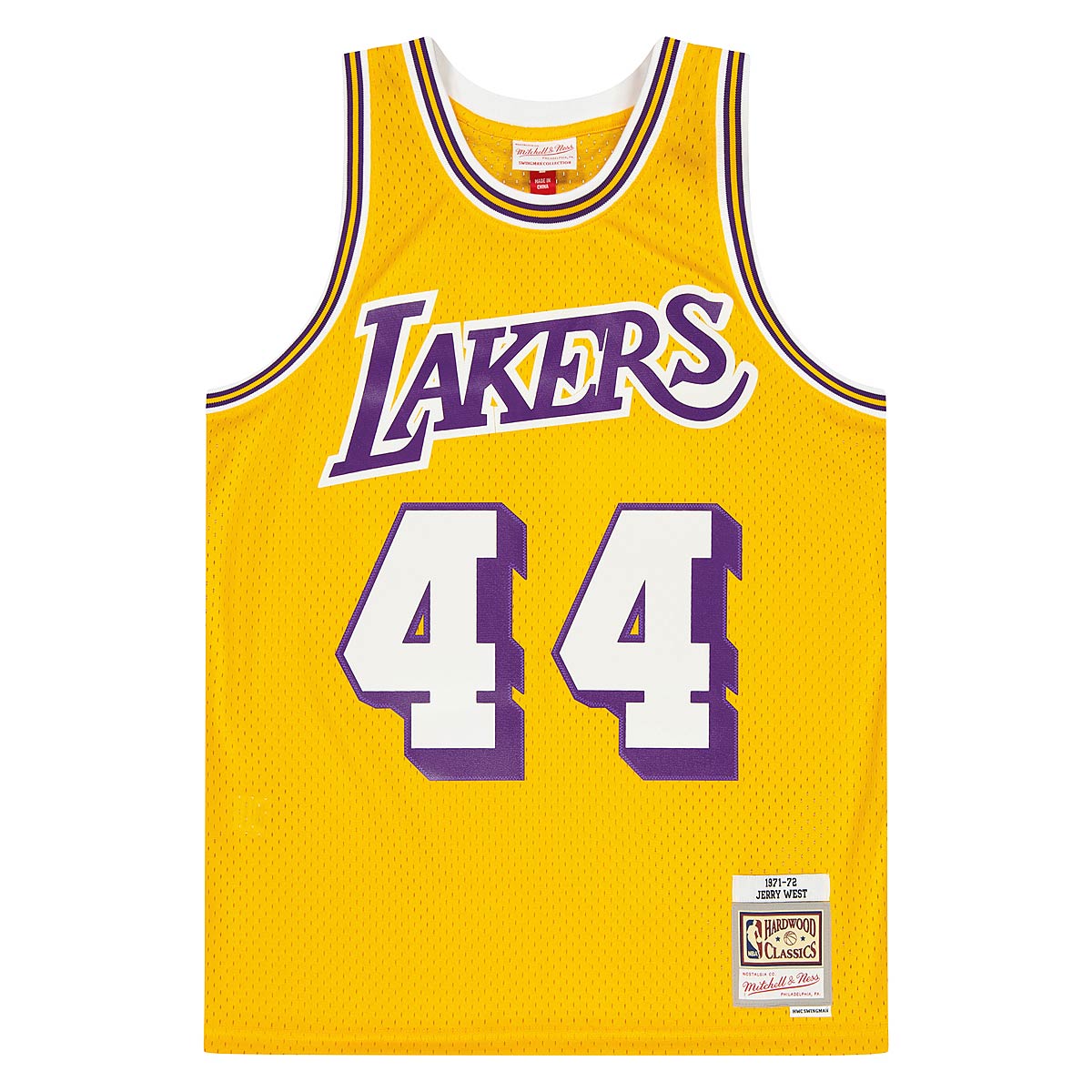 Mitchell And Ness Nba Swingman Jersey La Lakers 71-72 - Jerry West, Gold Lakers