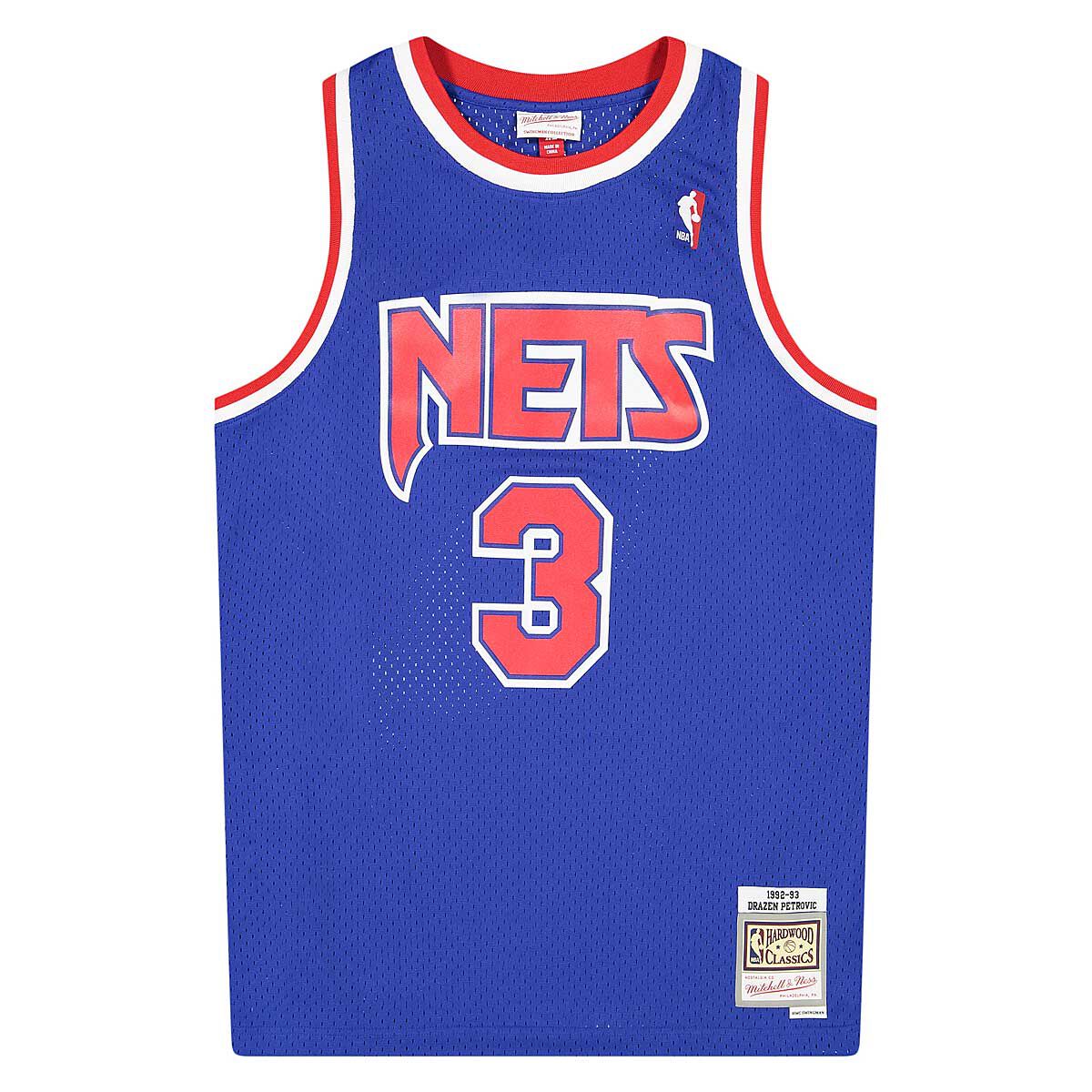Mitchell And Ness Nba New Jersey Nets 1992-93 Drazen Petrovic Swingman Jersey 2.0, Royal Blue