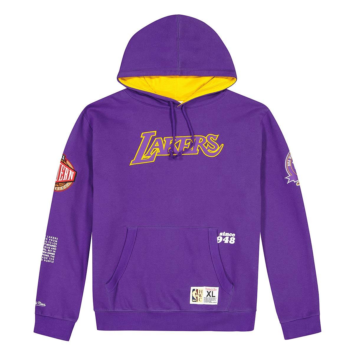 Mitchell & Ness - LA Lakers Vintage Keyline Logo Hoodie in Faded Raven