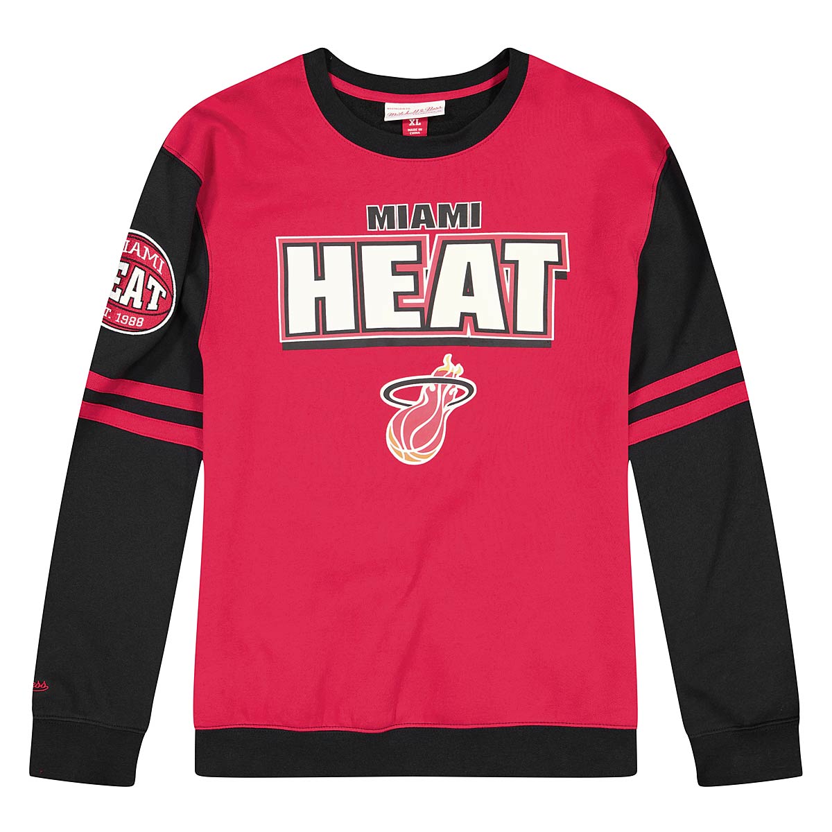 Mitchell And Ness NBA Miami Heat All Over Crewneck 2.0, Scarlet M