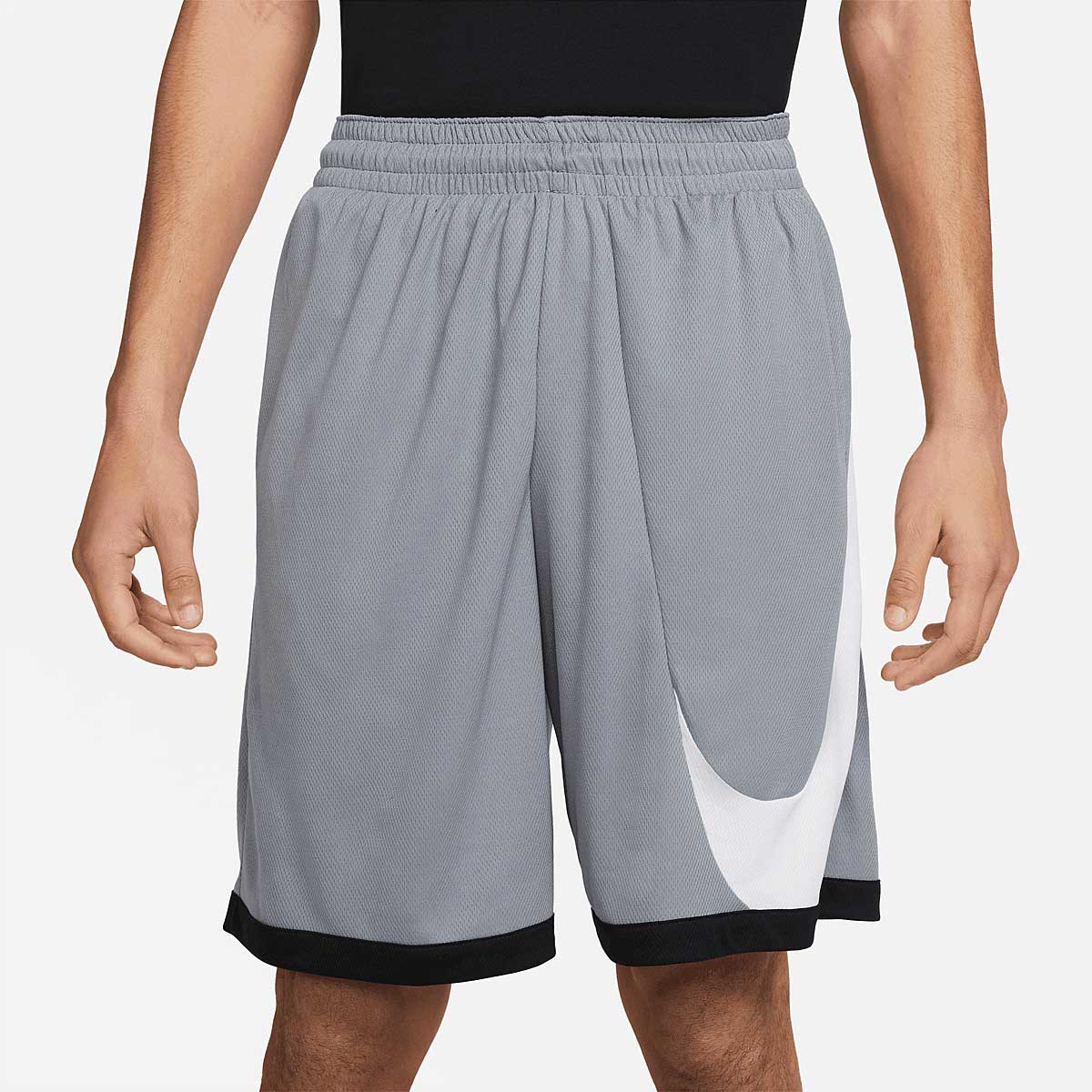 Image of Nike M Nbb Dri-Fit Hbr 10 Inch 3.0 Shorts, Cool Grey/Black/White, Male, Basketball Shorts, DH6763-065