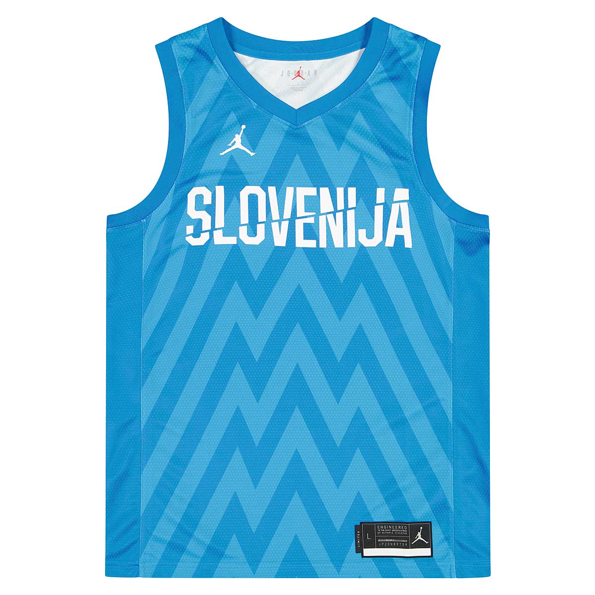 Jordan Slovenia Limited Road Jersey, Neptune Blue/Current Blue/(White)