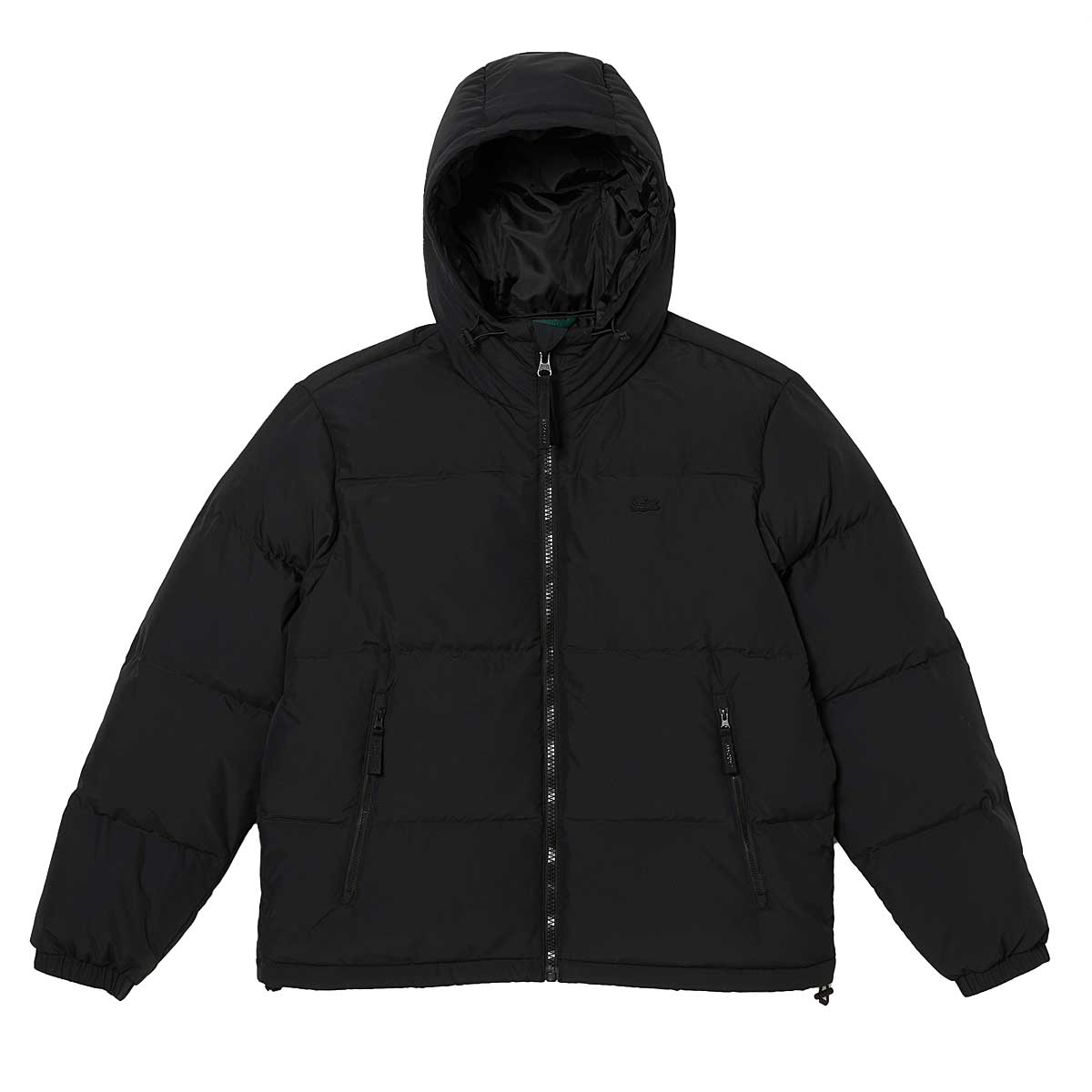 Image of Lacoste Hooded Down Jacket, Black