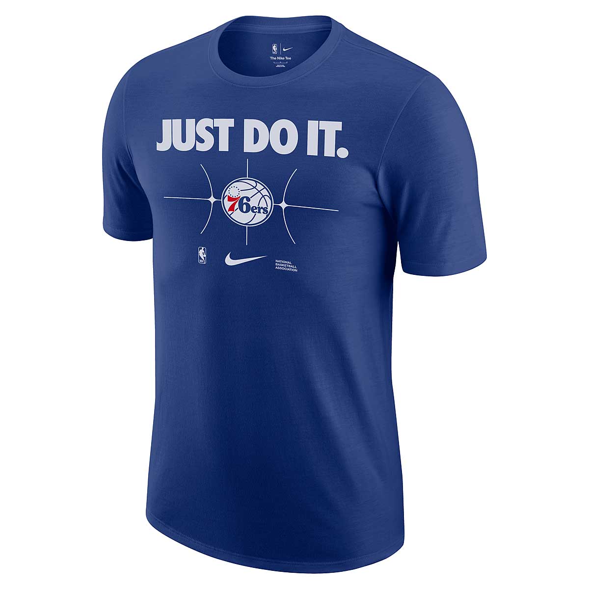 Nike NBA Philadelphia 76ers Essential Just Do It T-shirt, Rush Blue 2XL