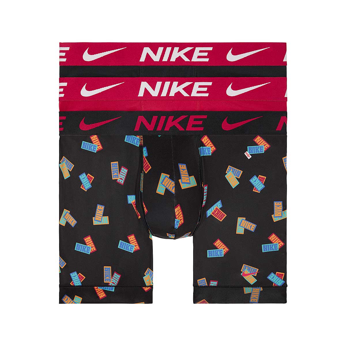 Image of Nike Boxer Brief 3pk, Sticker Prn/hibiscus/blk-hibiscus W