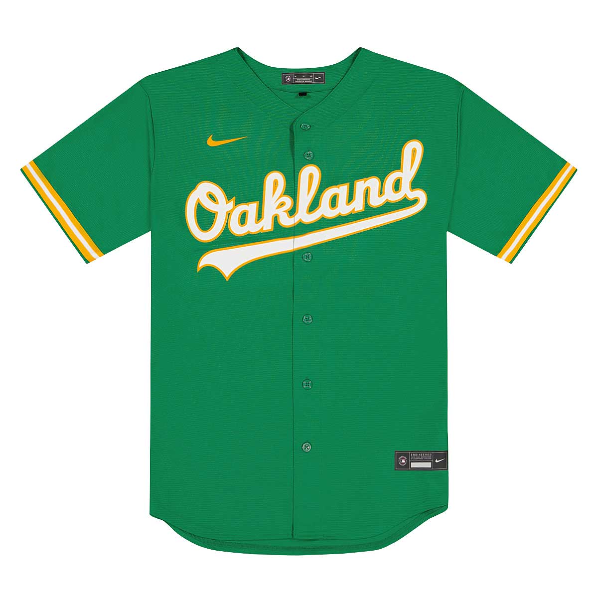 Image of Nike MLB Official Replica Oalkand Athletics Home Jersey, Kelly Green