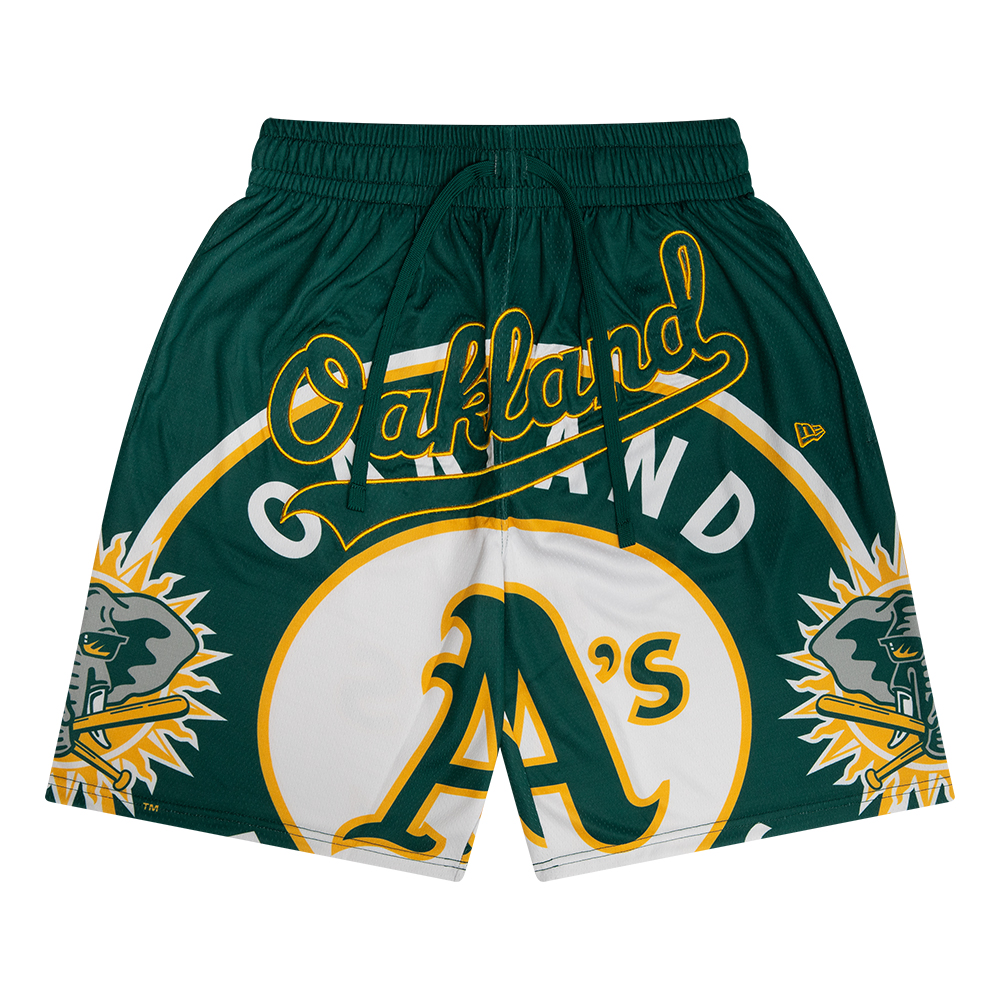 Image of New Era MLB Oakland Athletics Logo Shorts, Dark Green