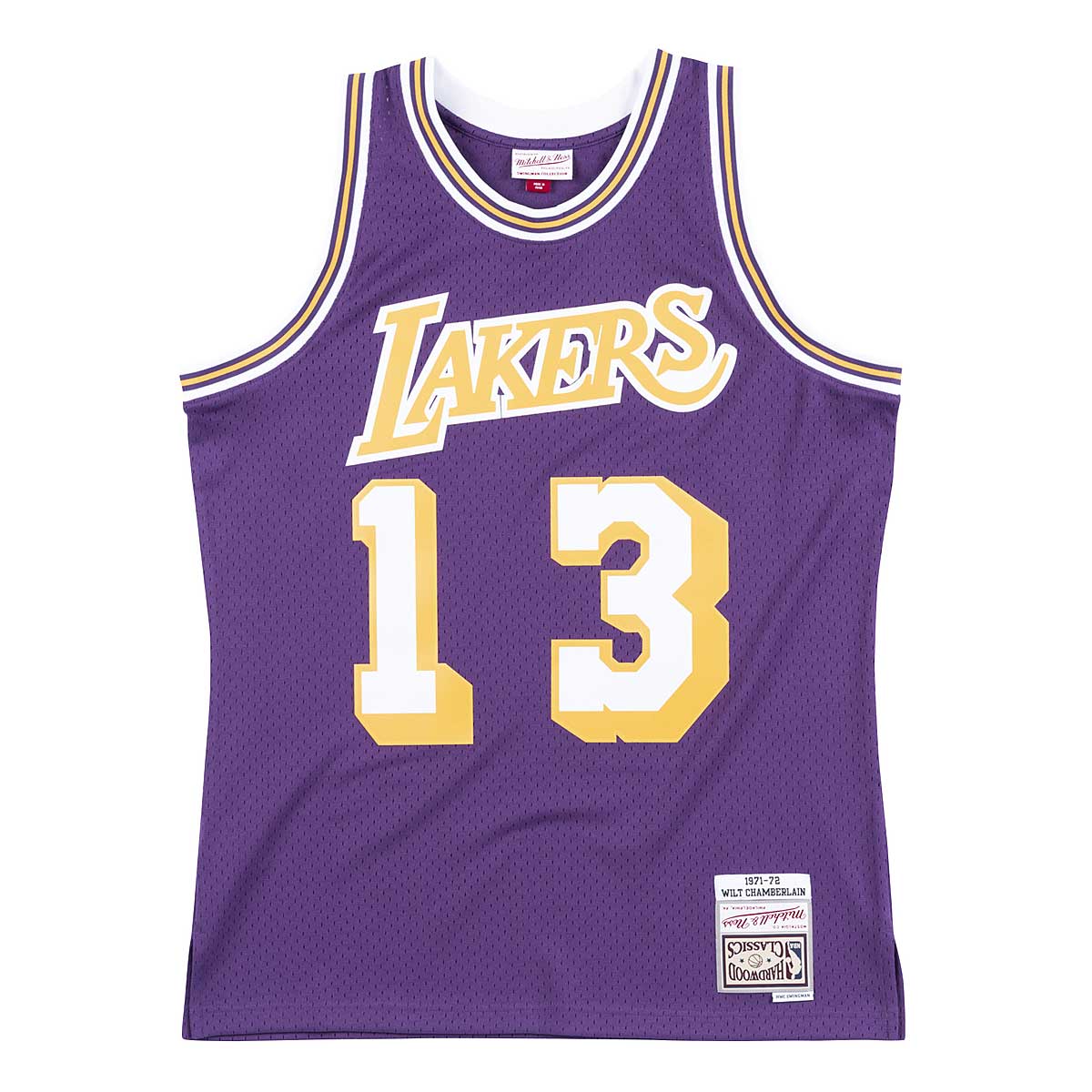 Mitchell And Ness Nba Swingman Jersey La Lakers 71-72 - Wilt Chamberlain, Purple / Yellow
