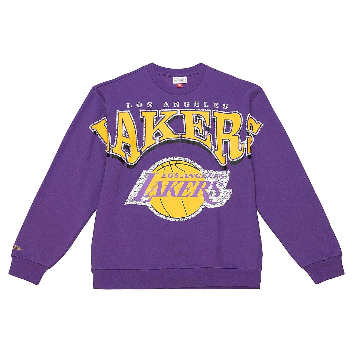 Mitchell And Ness Nba Los Angeles Lakers Fleece Crewneck, Purple