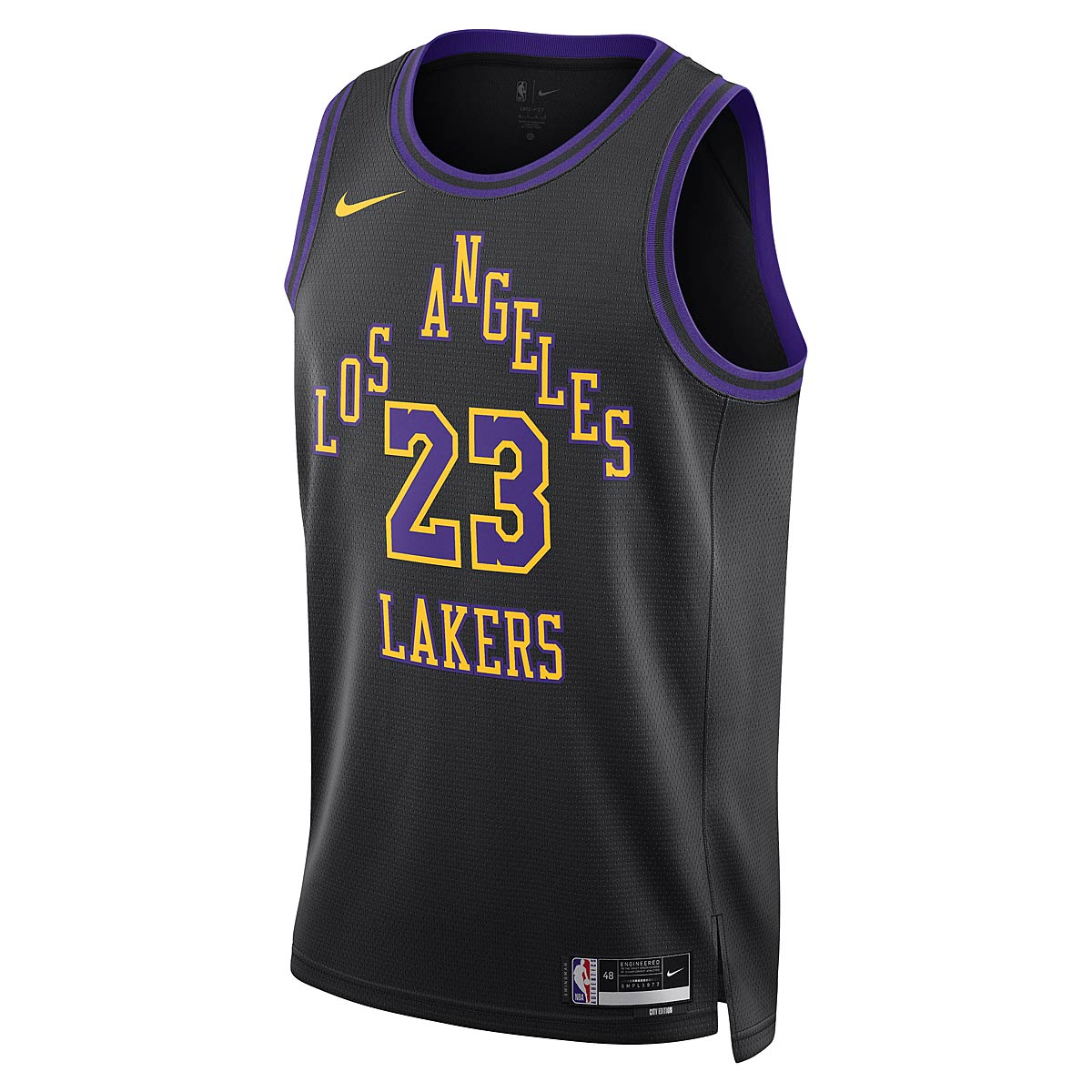 Nike NBA Los Angeles Lakers City Edition Swingman Jersey Lebron James, Schwarz/james Lebron L