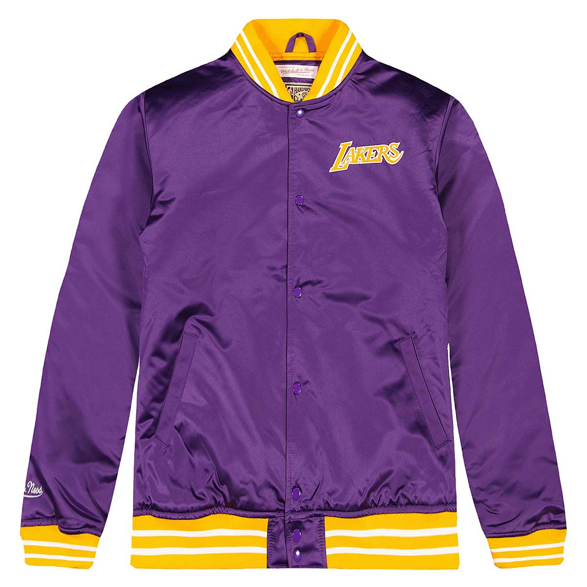 Mitchell And Ness Nba Los Angeles Lakers Heavyweight Satin Jacket, Purple