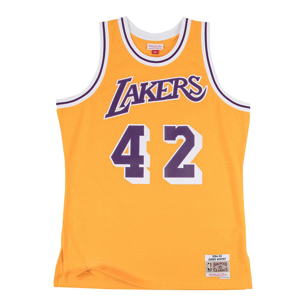 Mitchell And Ness Nba Swingman Jersey La Lakers 84-85 - James Worthy, Gold/Gold