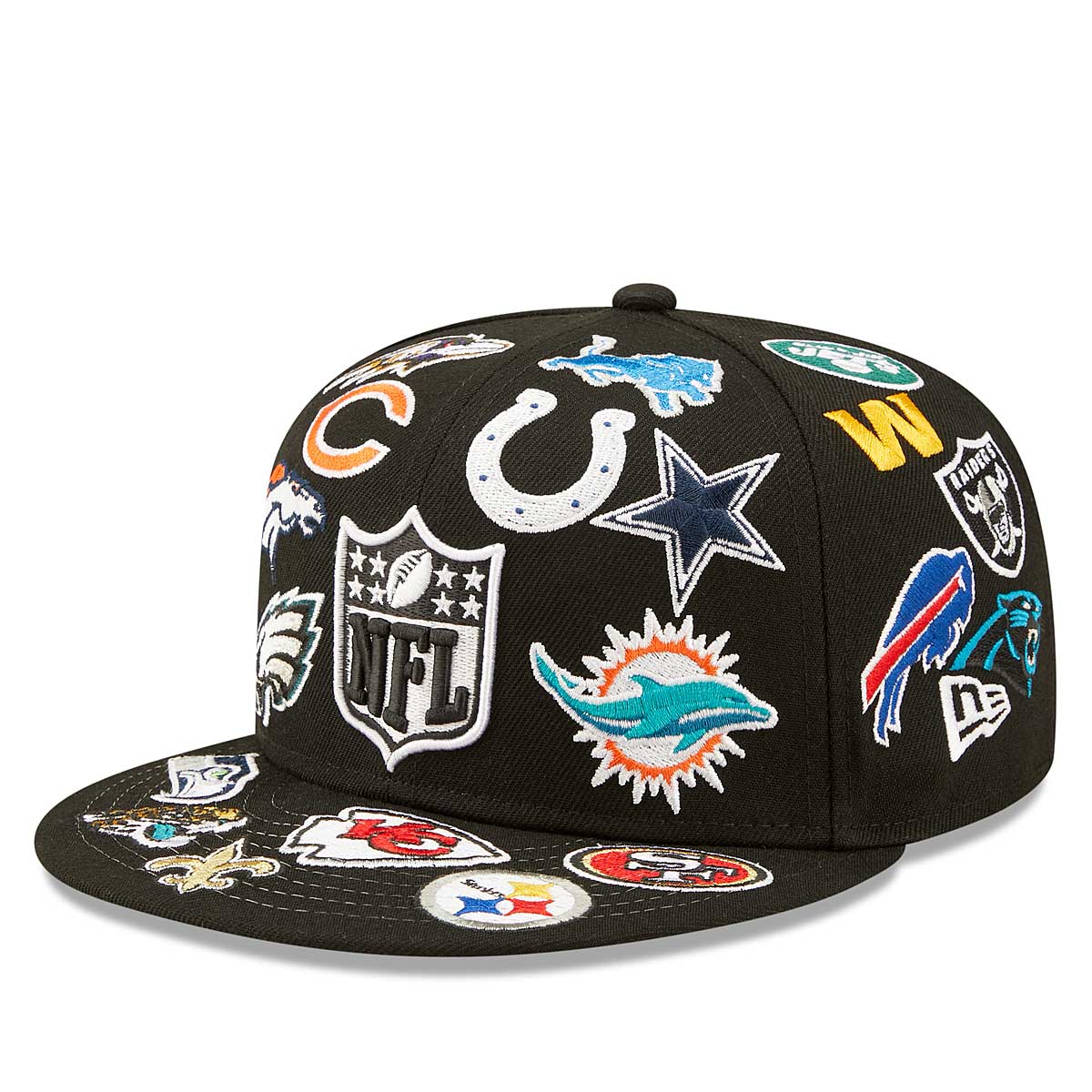 New Era Nfl All Over Patch 59Fifty, Black-Nfl All O