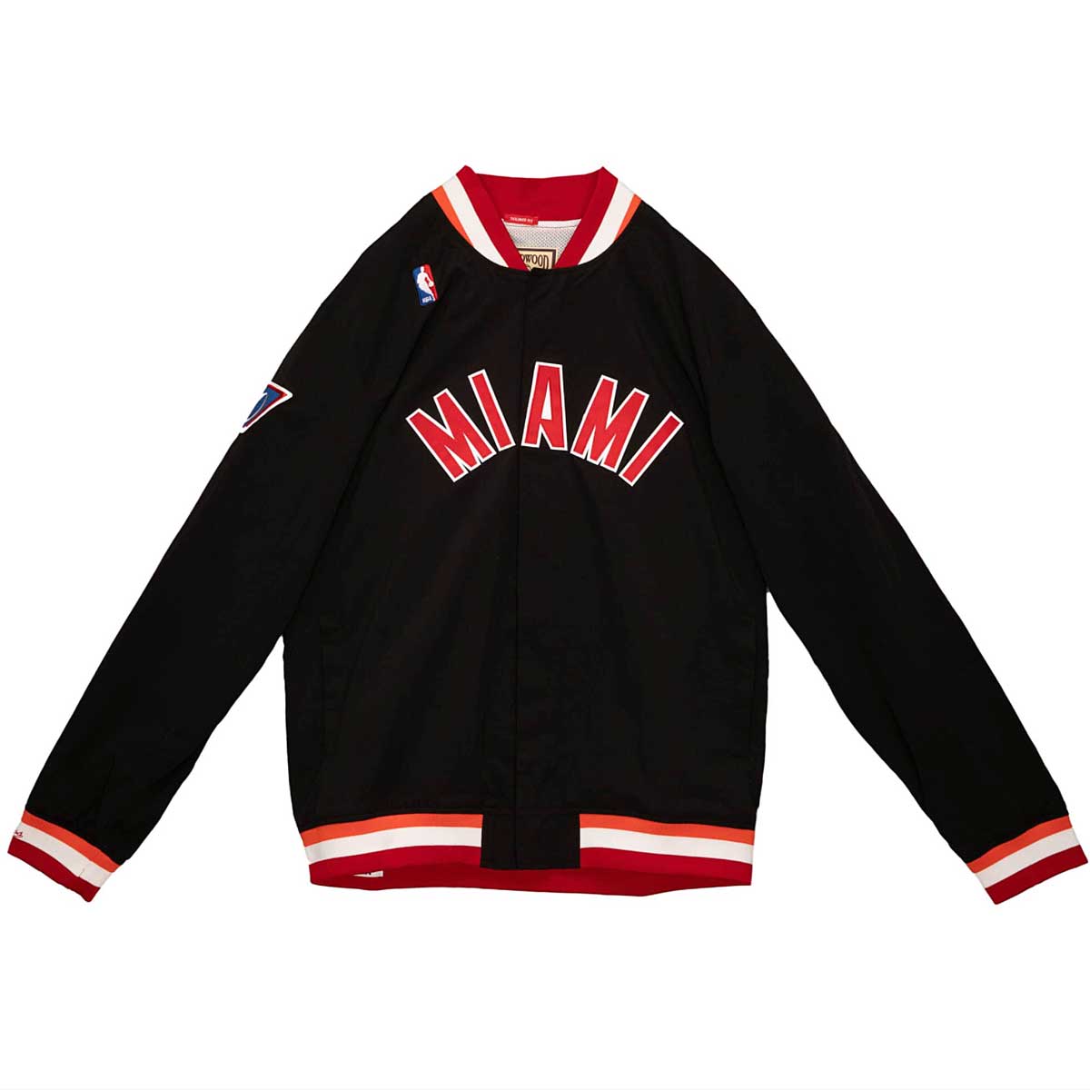 Mitchell And Ness Nba Miami Heat Authentic Warm Up Jacket, Black