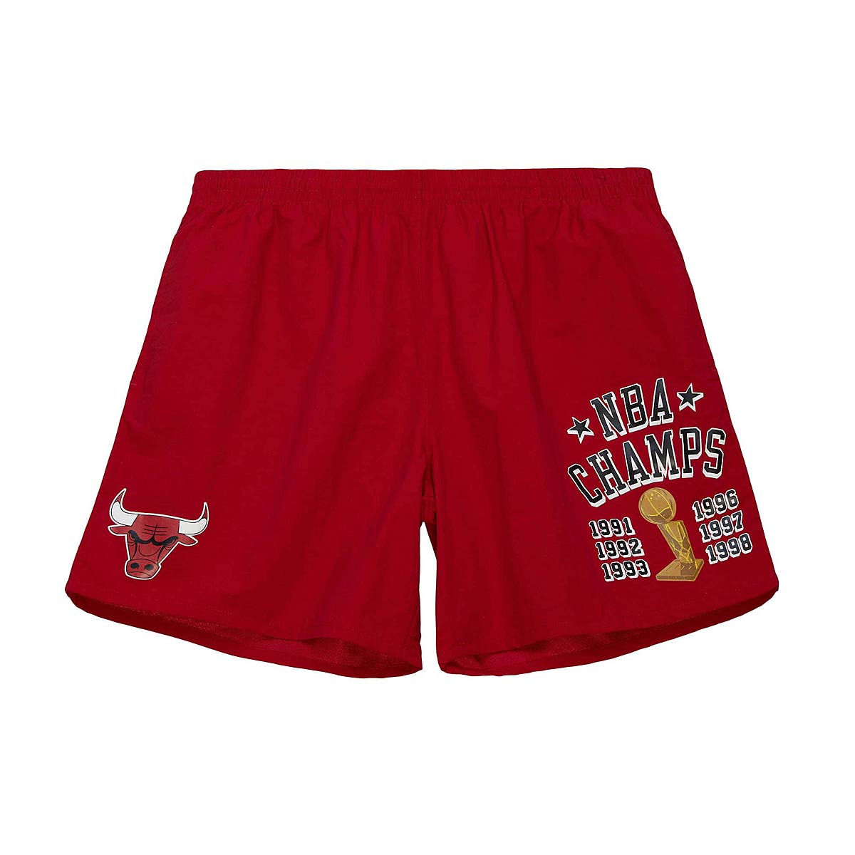 Image of Mitchell And Ness NBA Chicago Bulls Team Heritage Woven Shorts, Scarlet